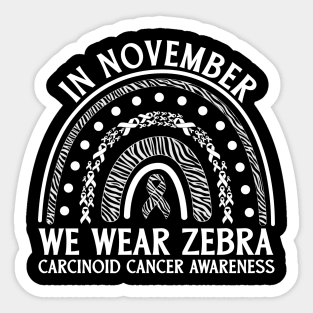 In November We Wear Zebra Carcinoid Cancer Awareness Sticker